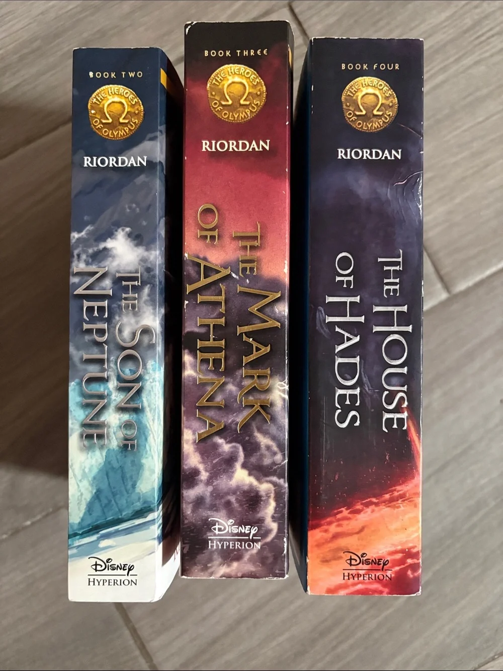 Disney Rick Riordan The Heroes of Olympus Trilogy - Blue, Red, Black Covers